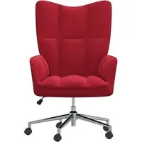 vidaXL Drehbarer Relaxsessel mit Rollen - Höhenverstellbar und elegant in Weinrot Samt - Relaxsessel & -liegen, elegantes Design mit 360° Drehfunktion und optimalem Sitzkomfort durch dicke Polsterung und weichen Samtbezug.