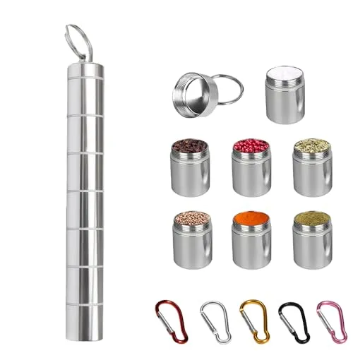 Rdunulioo 7-in-1 Mini Gewürzstreuer für Camping und Reisen