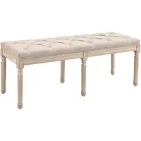 HOMCOM Polsterbank Beige - Multifunktionale Sitzbank im Vintage-Stil - Polsterbänke mit elegantem Design, perfekt als Sitzbank, Bettbank oder Flurbank. Bequem gepolstert und ideal für Wohnzimmer, Esszimmer oder Flur.