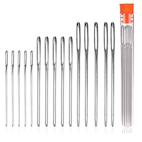 Nähnadeln Set 15 Stücke, Sticknadeln Mit Spitze, 3 Größen Stopfnadeln, Stopfnadel Aus Edelstahl, Geeignet Für Hand Nähen Handwerk (5*1,25*52mm;5*2,0*60mm;5*2,0*70mm)