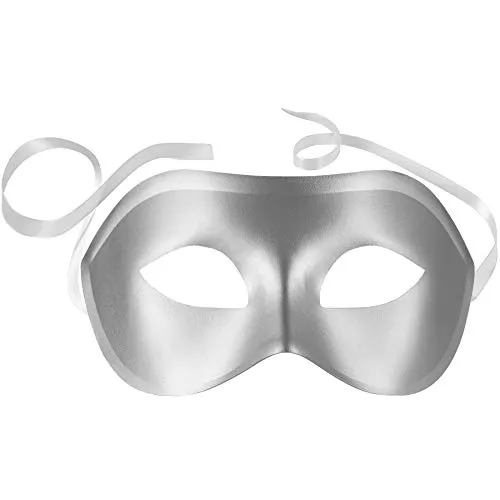 dressforfun 900883 Venezianische Maske für Damen Herren, einfarbige Augenmaske, matte Maskerade Maske für Kostüm Fasching Karneval Halloween Party Ball Oper - diverse Farben - (silber |Nr. 303535)
