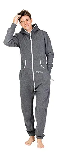 Moniz Herren Jumpsuit, Onesie, Overall (XL, Dunkelgrau) in grau von Moniz