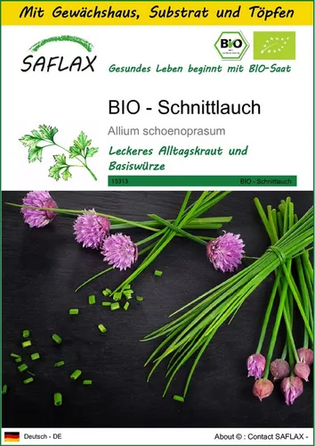 SAFLAX Kräutersamen SAFLAX - Anzuchtset - BIO - Schnittlauch
