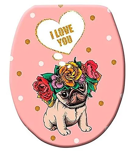 WC Sitz Motsie mit Mops-Motiv