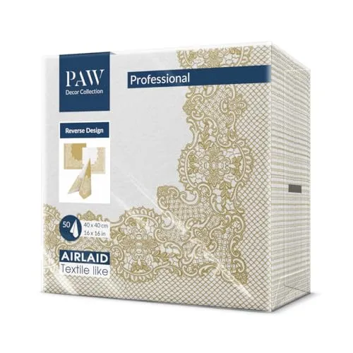 PAW Stoffähnliche Servietten 40 x 40 cm, 50 Stück in gold von PAW Decor Collection