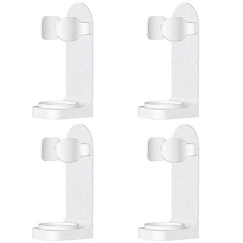 XHNFCU 4 Stück Elektrische Zahnbürste Halter Wand Montiert Elektrische Zahnbürste Halter Einstellbar Starke Klebstoff Elektrische Zahnbürste Halter fit für die Meisten Elektrischen Zahnbürste