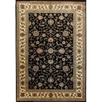 Novel Webteppich Marrakesh, Schwarz, 160x230 cm - Moderner Teppich mit orientalischem Muster, schmutzabweisend und geeignet für Fußbodenheizung. Ideal für Allergiker und pflegeleicht.