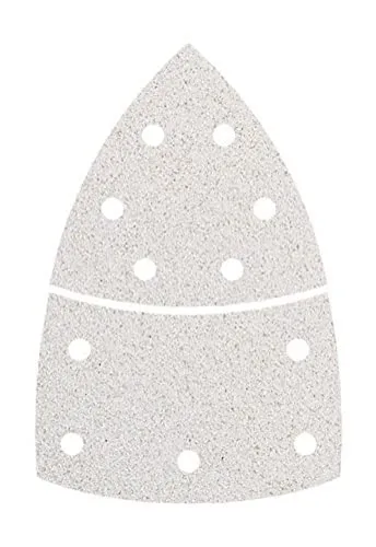 wolfcraft 10 Haft-Schleifblätter 2-teilig für Farbe und Lack I 1127000 I Körnung 80 I Eckmaß 95 mm I mit Klettgewebe I gelocht für Staubabsaugung I für Dreieckschleifer