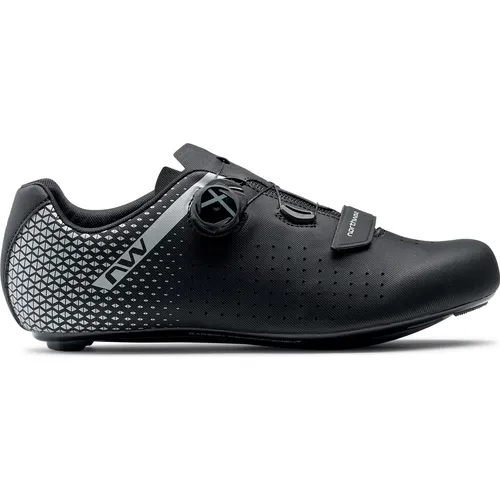 Northwave Core Plus 2 Herren Rennradschuhe - Schwarz - Größe 43 - Fahrradschuhe mit optimaler Kraftübertragung und atmungsaktivem Design, perfekt für anspruchsvolle Rennradfahrer.