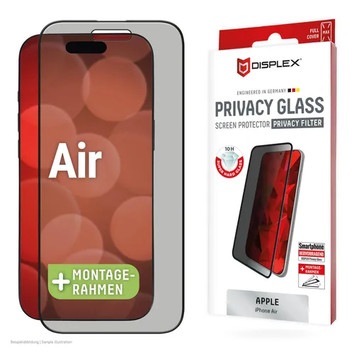 DISPLEX Privacy Panzerglas (10H) für Apple iPhone Air von Displex