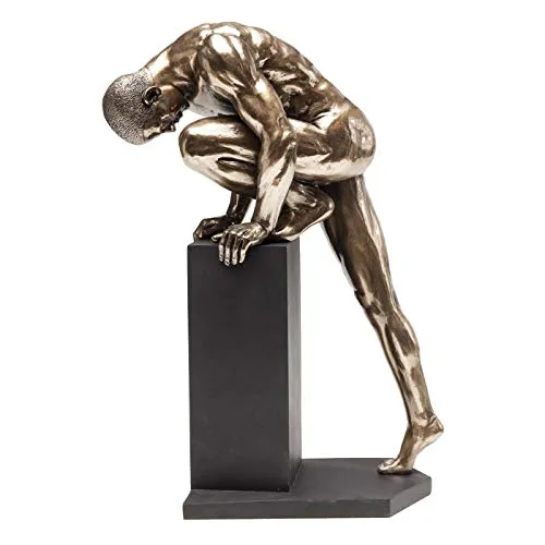 Kare Design Deko Objekt Nude Man Stand Bronze 35cm - Statuen: Handgefertigte bronzefarbene Skulptur eines athletischen Mannes, der Kraft und Konzentration ausstrahlt - ideal als Akzent in jedem Raum oder als Geschenk für Sportler.