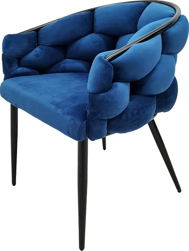 Kayoom Polsterstuhl Grace 125 - 2er-Set - Stühle mit graziösem Design und geflochtenem Rücken, bequem gepolstert und ideal für stilvolle Wohnräume. Maximale Belastbarkeit 150 kg.