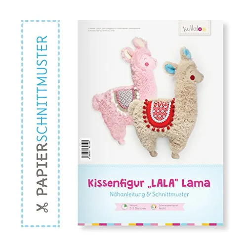 kullaloo Lama nähen mit Papierschnittmuster LALA Lama Kissenfigur