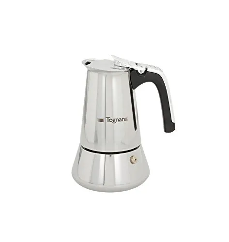 Tognana Riflex Espressokocher für 2 Tassen, Silber, Edelstahl