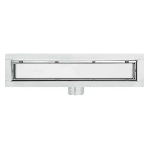 Duschrinne Bodenablauf Madeira 60 cm aus Edelstahl - Abflusssieb, ultra flach und befliest, ideal für moderne Bäder mit einfacher Anbindung durch umlaufende Fliesenkante.