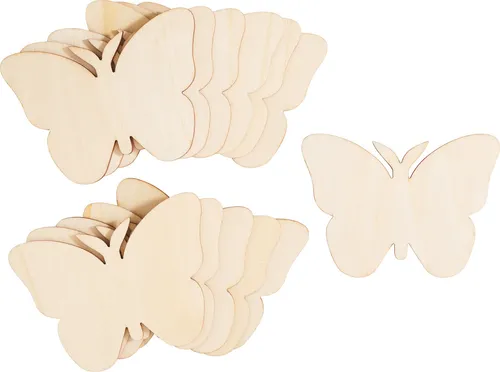 VBS Holz-Schmetterlinge 12 Stück 7 cm breit 9.5 cm lang Bastelbedarf Deko