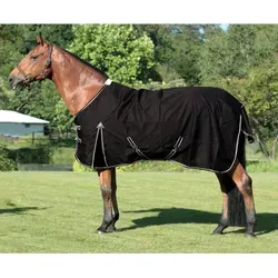 ELDORADO Regendecke für Pferde - Schwarz - 135 cm - Wasserdichte Regendecke aus 600 D Ripstop-Material mit hervorragender Passform und 0 g-Fütterung. Ideal für Reiter, die ihren Pferden optimalen Schutz bieten möchten.