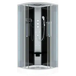 Duschkabine Fertigdusche D10-23T1 100x100 cm - Hochwertiger Duschtempel - Duschkabine aus 5mm Sicherheitsglas, mit integrierten 6 Rückenmassagedüsen und extra großer Regendusche für ein entspannendes Duscherlebnis. Ideal für moderne Badezimmer.