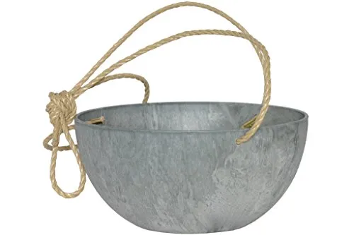 Artstone Pflanzgefäß Blumenampel Fiona, frostbeständig und leichtgewichtig, Grau, 31x15cm