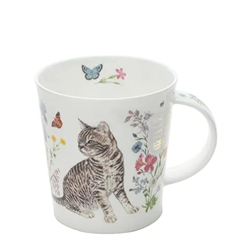 Dunoon Tasse Floral Cats tabby Katze in orange von Dunoon