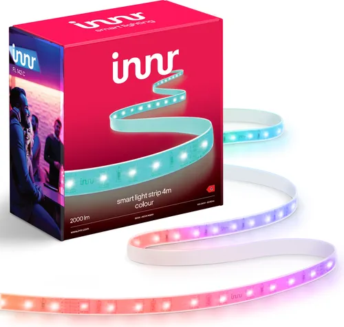 Innr Zigbee Smart LED Strip 4m - Dimmbarer RGB Lightstrip, kompatibel mit Philips Hue, Alexa und Google, 16 Millionen Farben für individuelle Lichtakzente