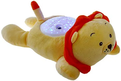 Northpoint LED Plüschtier Sternenprojektor Nachtlicht mit 13 Schlummermelodien/waschbar/Lautstärke einstellbar (Löwe)