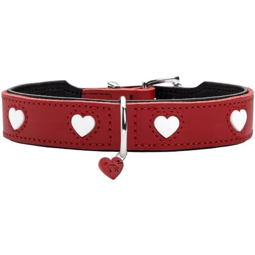 HUNTER Hundehalsband Love, rot/schwarz in rot von Hunter