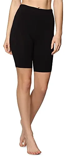Bellivalini Damen Kurze Leggings aus Baumwolle BLV50-157 (Schwarz, XL)