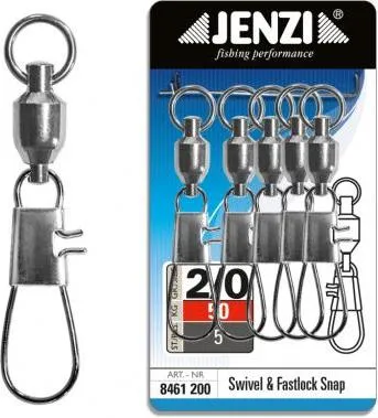 Jenzi Salzwasser-Karabiner-Wirbel Kugellager Größe: 2/0, 50kg