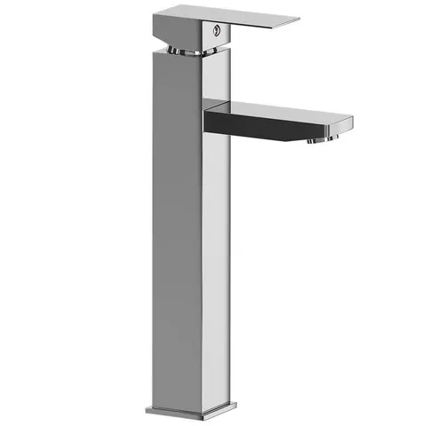 Hochwertige Waschtischarmatur aus Edelstahl in Silber/Chrom - FAUCET-140 - Moderne Waschbeckenarmatur 29,5 cm hoch aus robustem Edelstahl. Mit glänzender Chromoberfläche und integriertem Perlator für einen gleichmäßigen Wasserfluss. Ideal für stilvolle Bäder!