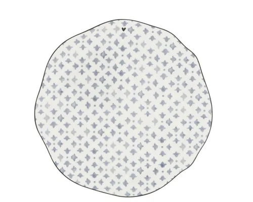 Weißer Geschirrteller mit Iris Blue Print, 23 cm Durchmesser - Speiseteller mit elegantem Iris-Blaumuster, ideal für verschiedene Gerichte. Langlebig und spülmaschinenfest, passt perfekt zu jedem Tischstil.