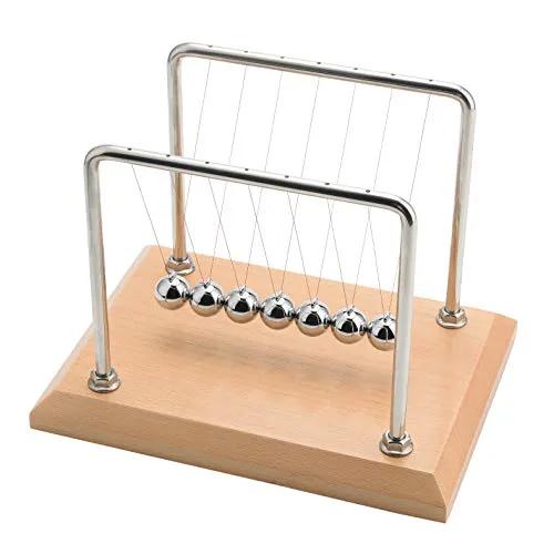 CERROPI Newton Cradle | Hochwertiges Kugelstoßpendel mit 7 Kugeln
