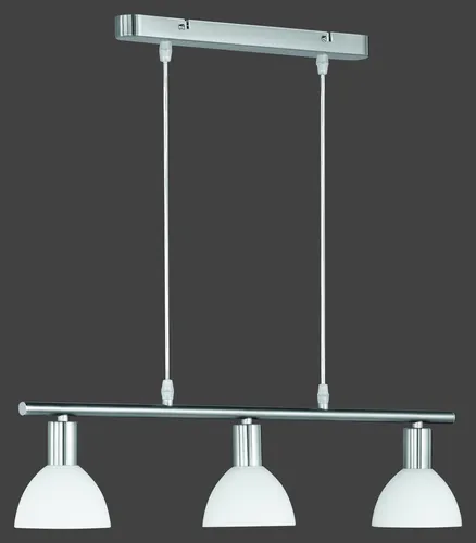 TRIO R335110307 Dallas Hängeleuchte E14 3x40W - Elegante Hängeleuchte für stilvolle Wohnzimmer oder Küchen, aus Metall in Nickeloptik, ideal als zentrales Raumelement, kompatibel mit E14 Leuchtmitteln.