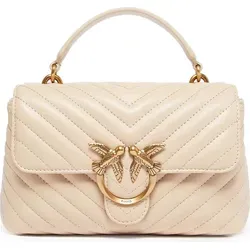 PINKO Love Lady Puff Mini CL Sheep Nappa Chevron Handtasche - Stilvolle Handtasche aus echtem Schafsleder mit NFC-Technologie für Echtheitsprüfung und verstellbarem Schulterriemen – ideal für jeden Anlass.
