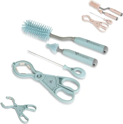 Cangaroo Babyflaschenreinigungsbrsten-Set 4-teilig, 2 Brsten, Strohhalmbrste blau