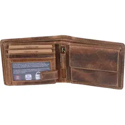 Echtleder Scheintasche braun 12x10x2 cm - Braun