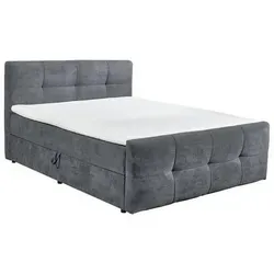 Mid.you Boxbett, Anthrazit, Kunststoff, H2, 9-Zonen, Höhe ca. 24 cm, 160x200 cm, Bettkasten, Topper durchgehend, Schlafzimmer, Betten, Doppelbetten