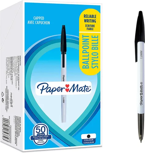 Paper Mate 045 Kugelschreiber 1.0mm Capped 50 Packung Schwarz