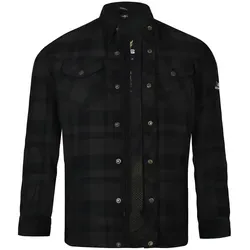 Bores Motorradjacke Lumberjack - Herren Jacken-Hemd in Schwarz/Dunkelgrau 3XL - Motorradjacke aus atmungsaktivem und winddichtem BORTEXX®-Material, perfekt für stilbewusste Biker. Ideal für Casual- und Sport-Looks.