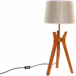 Tischlampe DKD Home Decor Braun Beige Polyester Holz 220 V 50 W