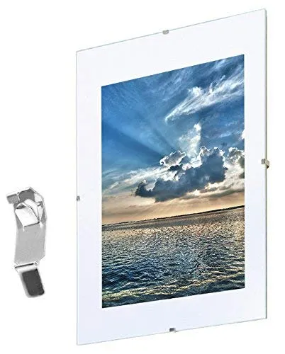 Mein Landhaus Randloser Bilderrahmen 70x100cm - Randloser Bilderrahmen im DIN-Format für Urkunden und Fotos. Das Klip-System und die MDF-Rückwand sorgen für eine sichere Präsentation. Ideal für Hoch- und Querformat, leicht zu handhaben und passt sich jedem Wohnstil an.