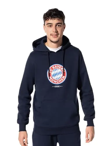 FC Bayern München Hoodie - Essentials Kapuzenpullover für Erwachsene, Größe M - Sportfan Sweatshirts & Hoodies, offizieller Fanartikel mit gedrucktem Logo und normaler Passform aus 100% Baumwolle, erhältlich in Navy oder Rot.