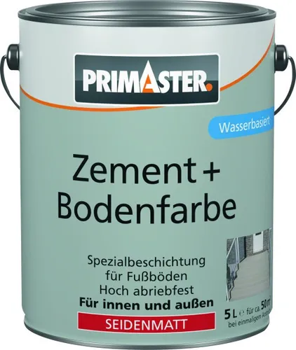 Primaster Zement- und Bodenfarbe 5 L kieselgrau - Hochwertige Zement- und Bodenfarbe in kieselgrau, ideal für Innen- und Außenanwendungen. Langanhaltender Schutz und einfache Verarbeitung für ein perfektes Finish.