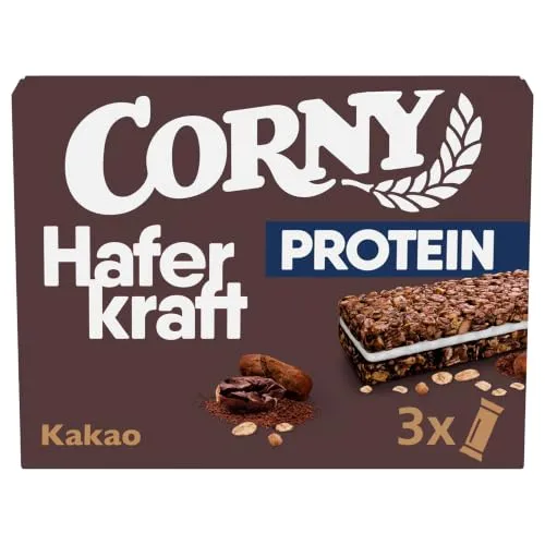 Corny Haferkraft Protein Kakao Riegel | 16% Protein | Vollkorn-Snack für unterwegs