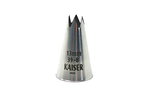 Original Kaiser Sterntülle 13 mm, Spritztülle, Edelstahl rostfrei, falz- und randfrei, Silber, Silberfarben