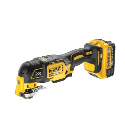 DeWalt 18 Volt Akku-Multi-Tool DCS355M2 - Multifunktionswerkzeug mit 35-tlg. Zubehörset, bürstenlosem Motor und werkzeuglosem Zubehörwechsel. Perfekt für präzise Schleif- und Sägeanwendungen, ideal für Profis und Heimwerker.