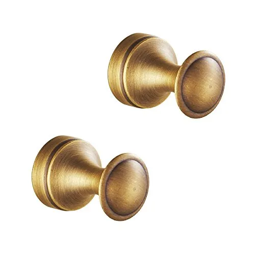 Weare Home Antik Messing Wandmontag Retro Deko Bronze einfach Design Badezimmer Accessoires Hochwertig Handtuchhaken Mantel-Hüten Haken Klederhaken, 2 Stück