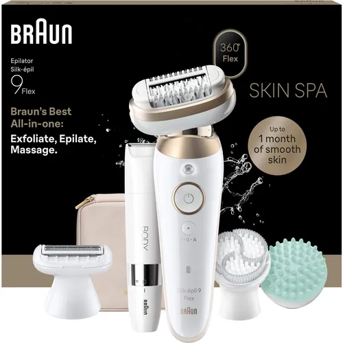 Braun Silk·épil 9 Flex SkinSpa Epilierer Damen – All-in-One Set für glatte Haut