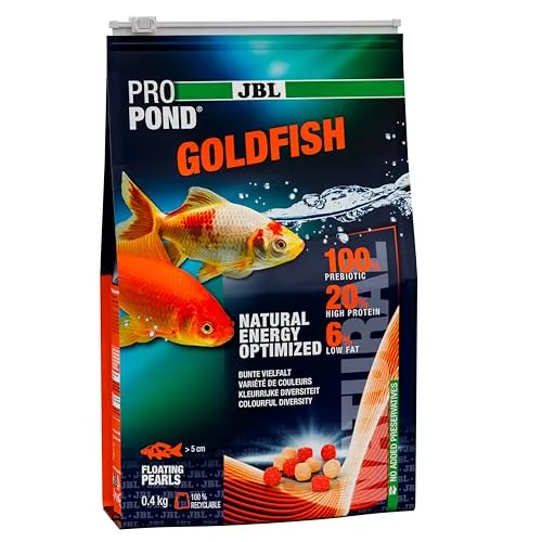 JBL PROPOND Goldfish 0,4kg (3 L) | Ganzjahresfutter Perlen für Goldfische & Schleierschwänze | Fördert Gesundheit & kräftige Farben | Artgerechte Ernährung | Schwimmend | ab 10 °C