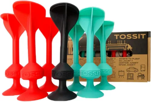 Tossit Saugnapf-Darts Set für 2 Spieler (Rot-Türkis) - Dartspiel für 2 Spieler, ideal für spannende Wettkämpfe und perfekte für Partys oder gemütliche Abende.